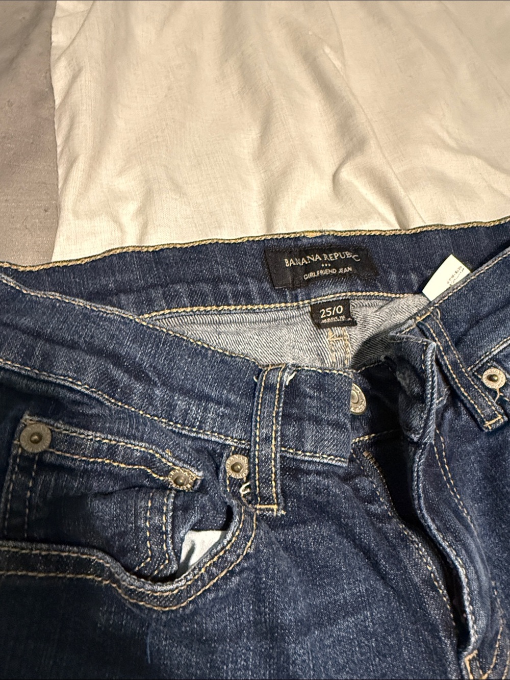 Banana Republic Dark Blue Straight Leg Women's girlfriend Jeans